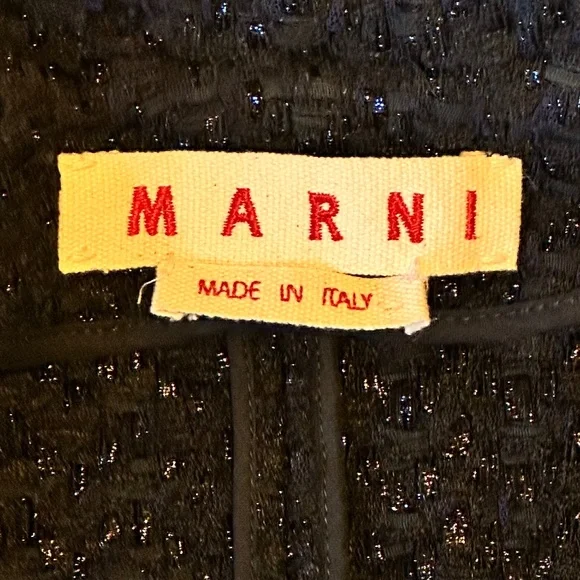 Couture Tweed Blazer | Marni | Black and Navy Metallic - Picture 8 of 10